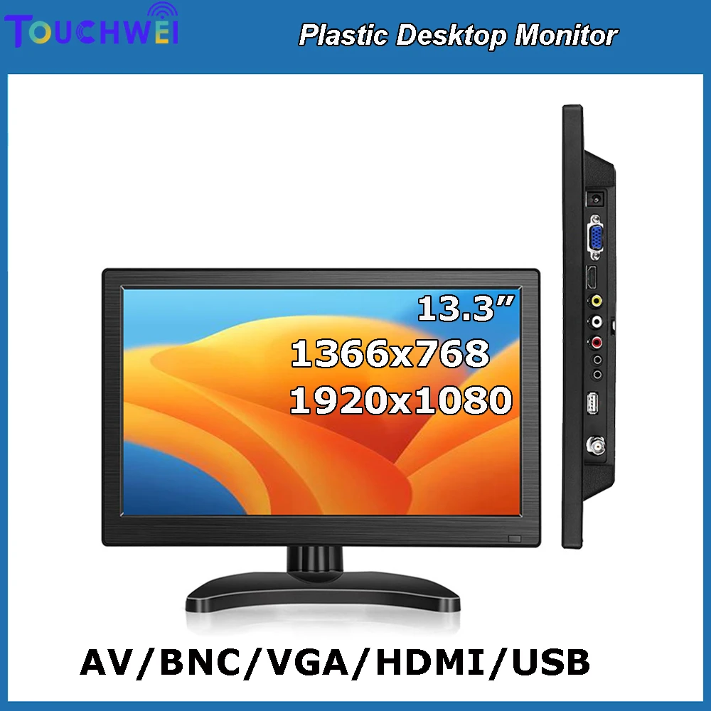 

Cheap 13.3 Inch 1920x1080 IPS HD Touchscreen LCD Monitor Portable Gaming Desktop with AV BNC VGA for HDMI USB Input
