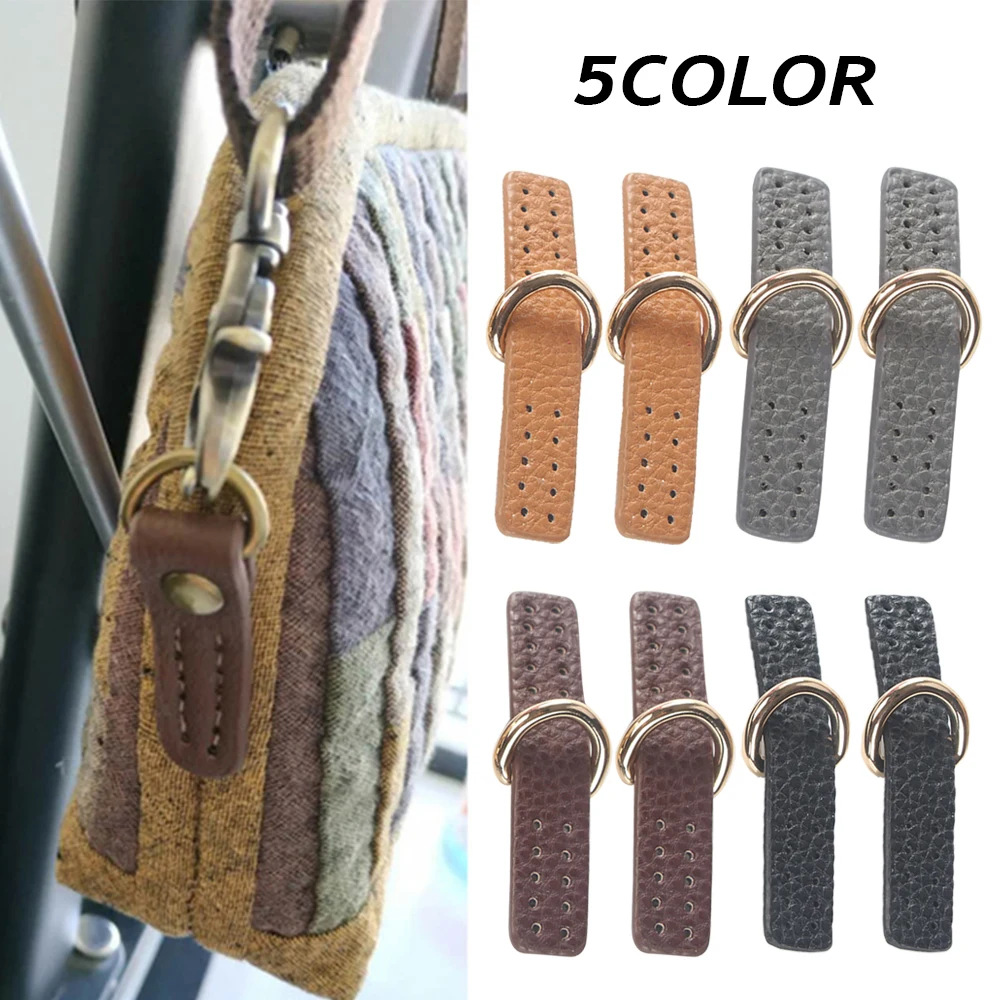 Hebilla de cuero Pu con broche de Metal para bolso, accesorio ajustable de repuesto para cartera, 2 piezas