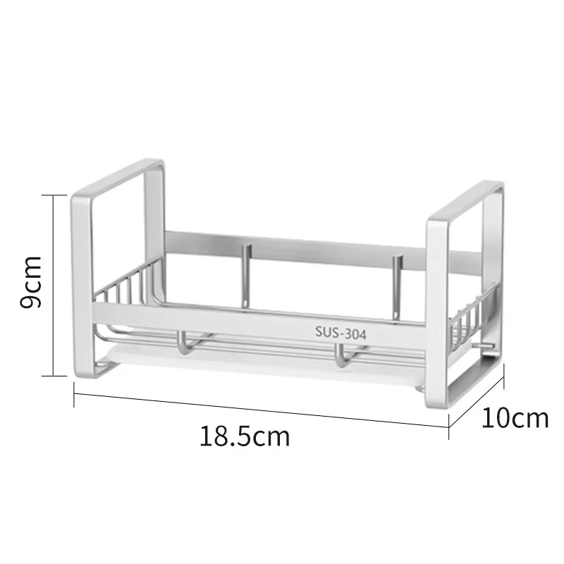 Kitchen Stainless Steel Sink Drain Rack Sponge Storage Organizer Dish Soap Drainer Shelf Kitchen Organizer Bathroom Accessories