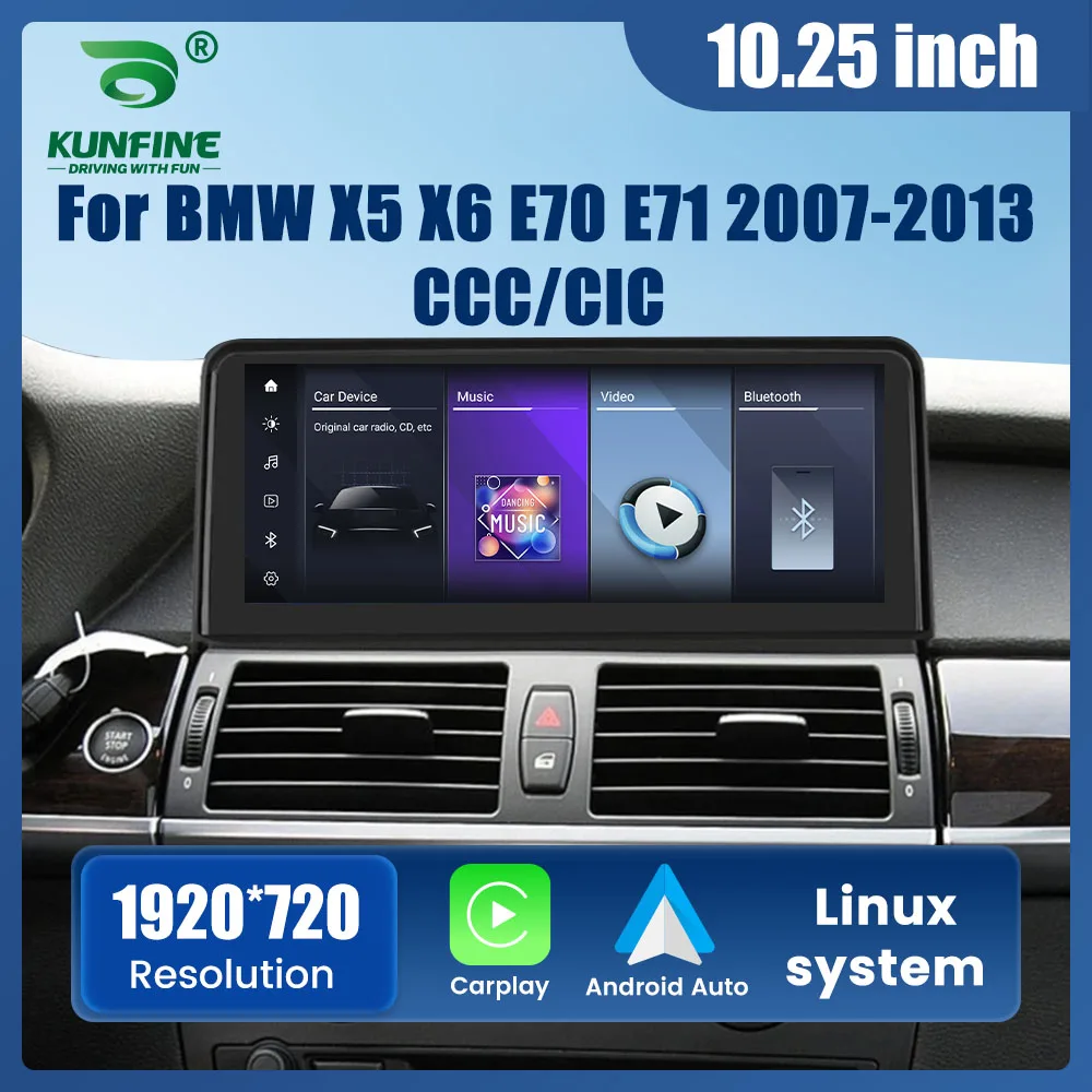10.25” Car Radio For BMW X5 X6 2007-2013 CCC CIC System GPS Navigation Multimedia Display Head Unit Touch Screen Video Player
