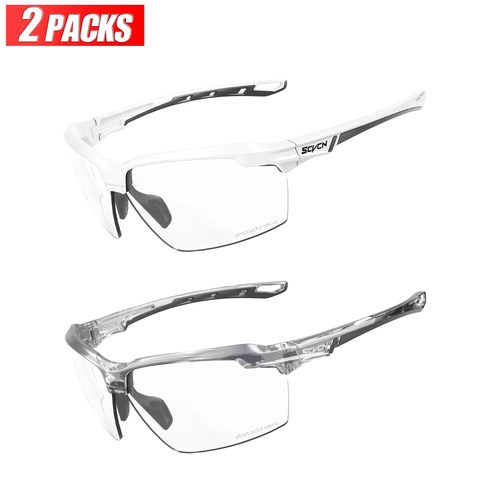 3PACKS SCVCN Meekleurende Fietsen Zonnebril Bril Fiets MTB Fiets Wandelen Golf UV400 Sportbril voor Mannen Vrouwen Baseball