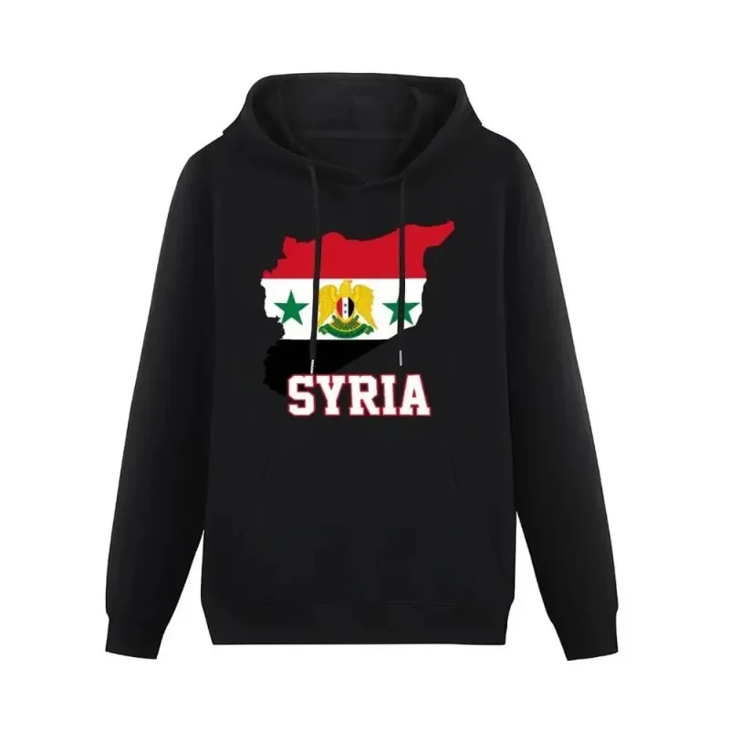 Syrian Flag National Emblem Pattern Men's Hoodie Fashion Casual Print Pullover Large Size Unisex Daily Long-sleeved Sports Tops