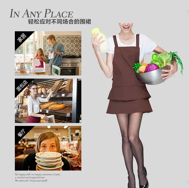 

Fashion Thickened Barista Apron Waterproof Durable Kitchen Restaurant Barber Uniform for Women Customizable Logo