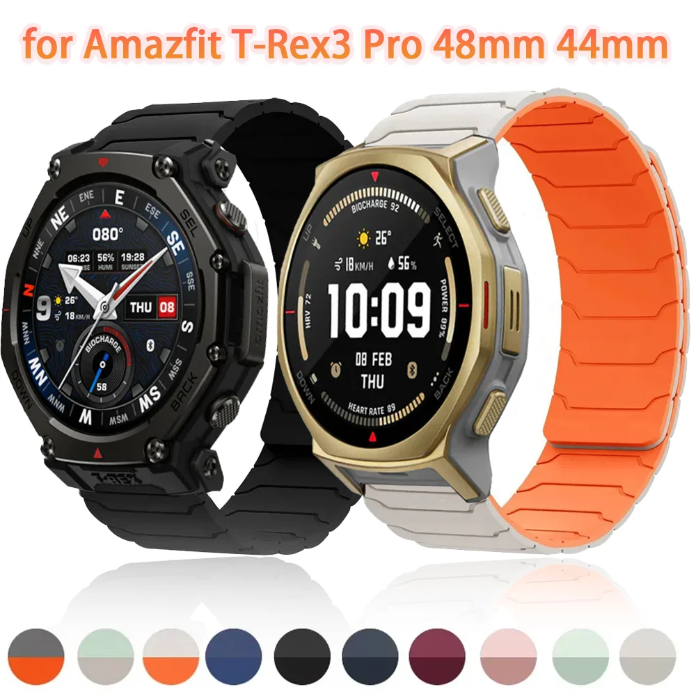 20mm 22mm Magnetic Silicone Strap for Amazfit T-Rex3 Pro 48mm 44mm Helio Balance 2 1 Bracelet Amazfit Active 2 Bip 6 5 Wristband