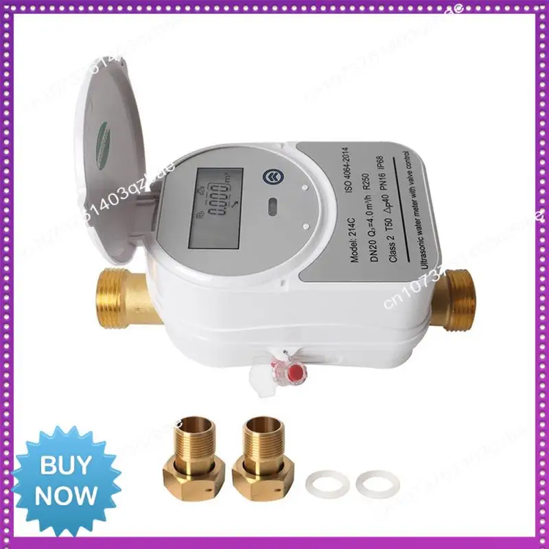 Medidor de agua ultrasónico Ltem Tuya Zigbee DN20 con válvula pantalla LCD cantidad de agua medidor de consumo de flujo IP68 impermeable