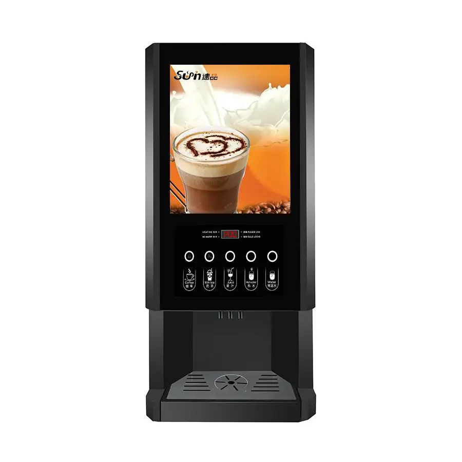 

E-30SW Instant Coffee Machine Milk Tea Vending Machine Automatic Coffee 3 Flavours And Hot Water Dispenser