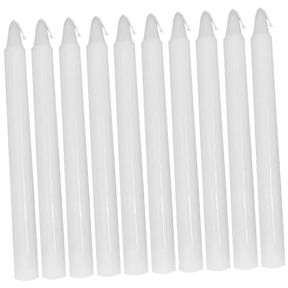 10pcs Taper Candles Long Taper Candles Party Decorative White Paraffin white candles candles white