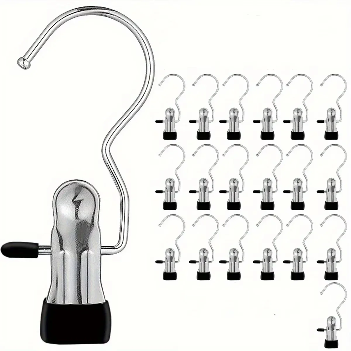 Stainless Steel Pant Hangers with Hooks - Heavy-Duty Laundry Clips, Space-Saving Multifunctional Storage for Jeans