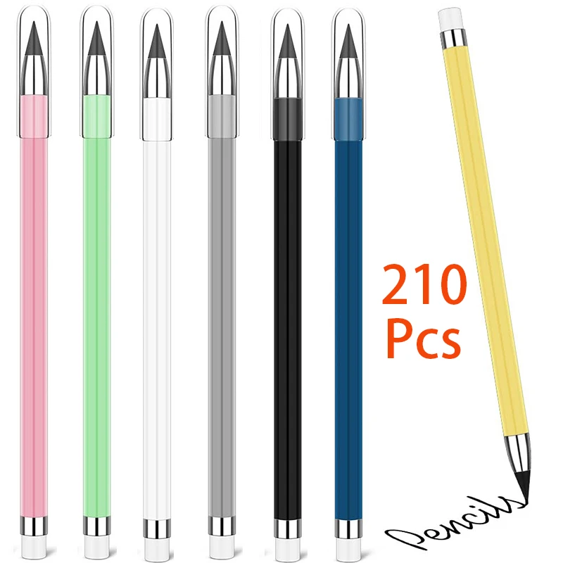 

210Pcs Everlasting Pencil Replacement Unlimited Writing Infinite Pencils For Home Office School Supplies HB Pencils