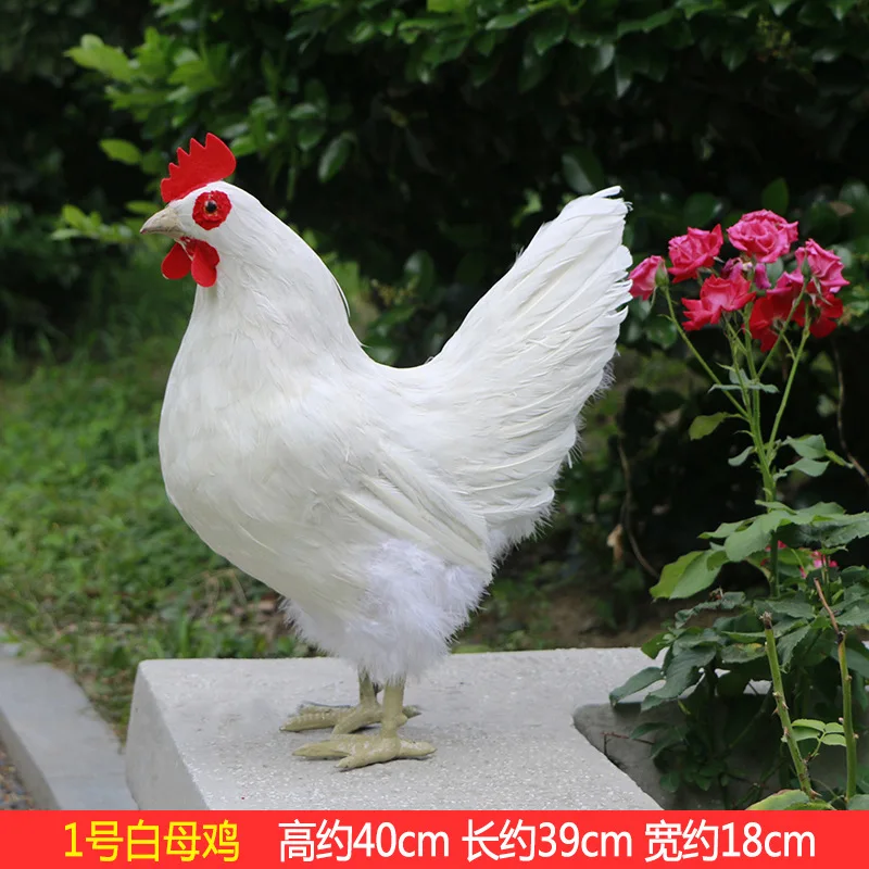 จําลอง Hen Hard รุ่นขนาดใหญ่ 40x18X39 ซม.polyethylene & feathers Hen Chick หัตถกรรม YARD ฟาร์มตกแต่งของเล่นของขวัญ s1137