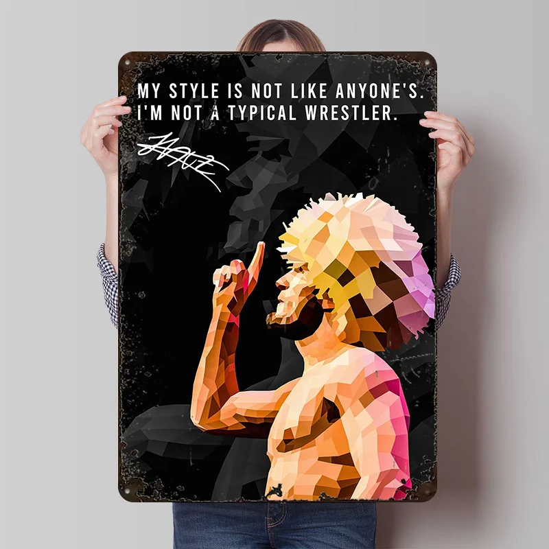 خبيب نورماغوميدوف يقتبس علامة معدنية الملاكمة جدار الفن زينة خمر للمنزل خمر ريترو تين علامات للديكور المنزل