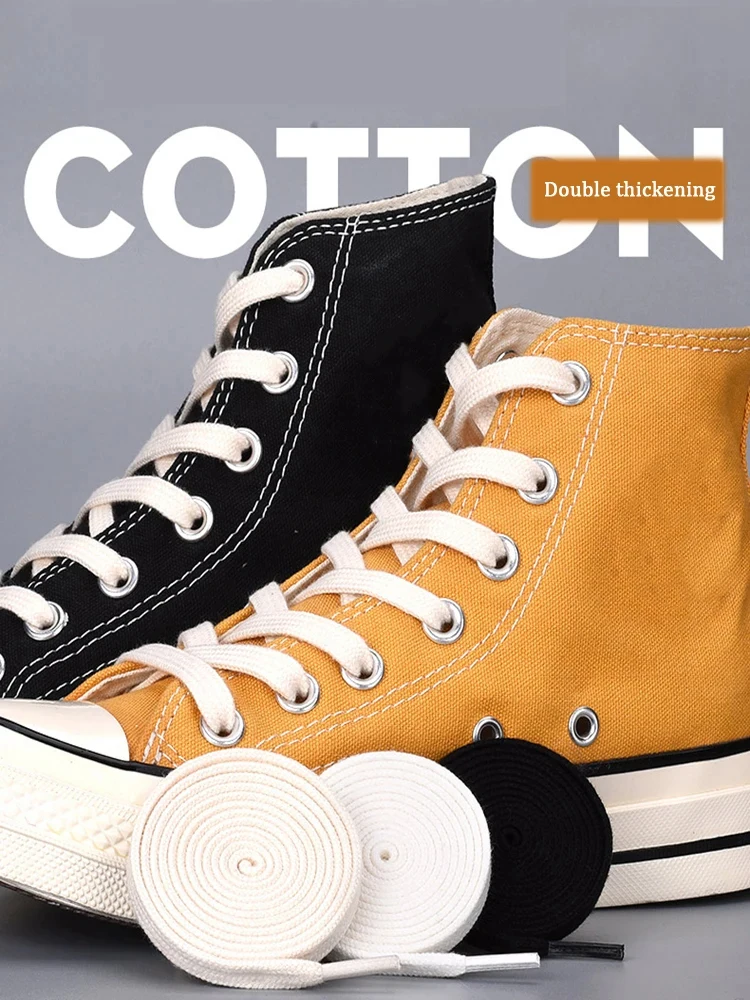 Klassische Baumwoll-Schnürsenkel, hochwertige, flache Schnürsenkel für Sneaker und Canvas-Schuhe, Länge 100 cm/120 cm/140 cm/160 cm, 1 Paar/2 Paar. – Detail 1