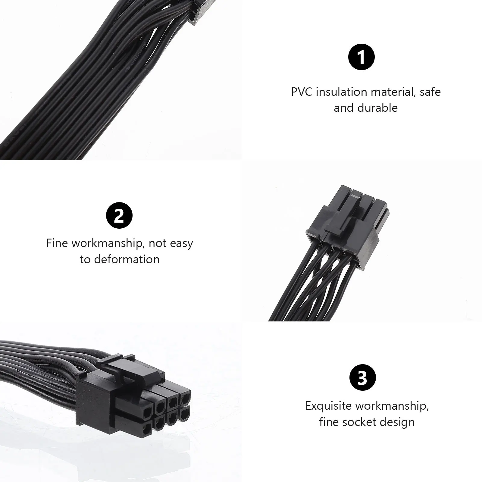 Videovoedingskabel mannelijk naar GPU-adapter grafische kaartkabel # / Kaarten Zwart Pcie tbv