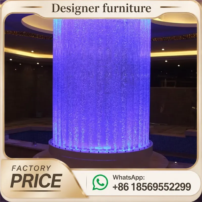 Round LED Customize Water Bubble Wall Design Cover for Hotel Lobby Pillar