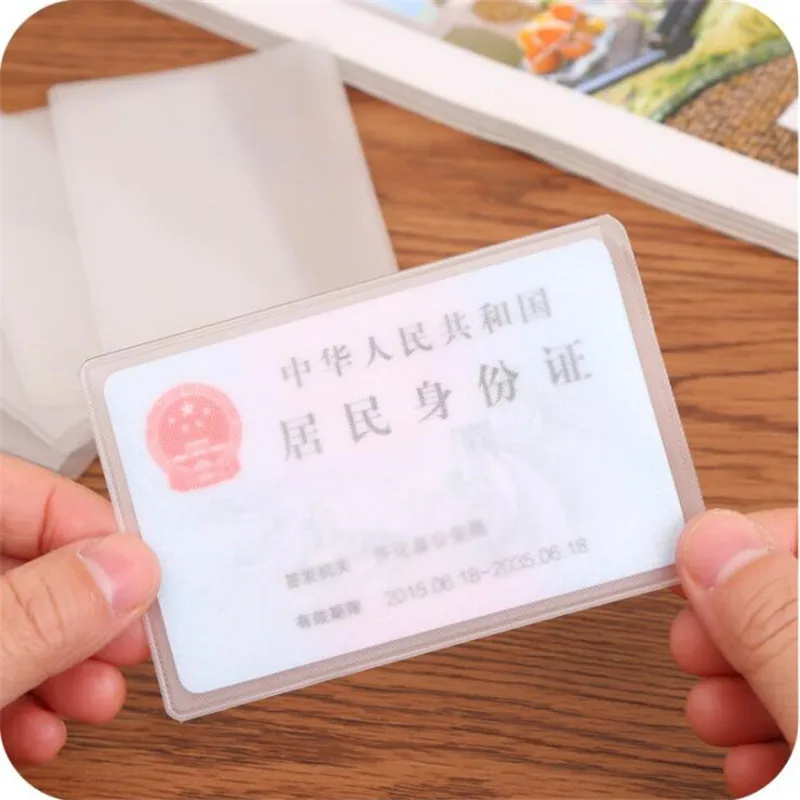 10PCS PVC Waterproof Transparent Card Holder Plastic Card id Holders Case To Protect Credit Cards Card Protector Cardholder Bags