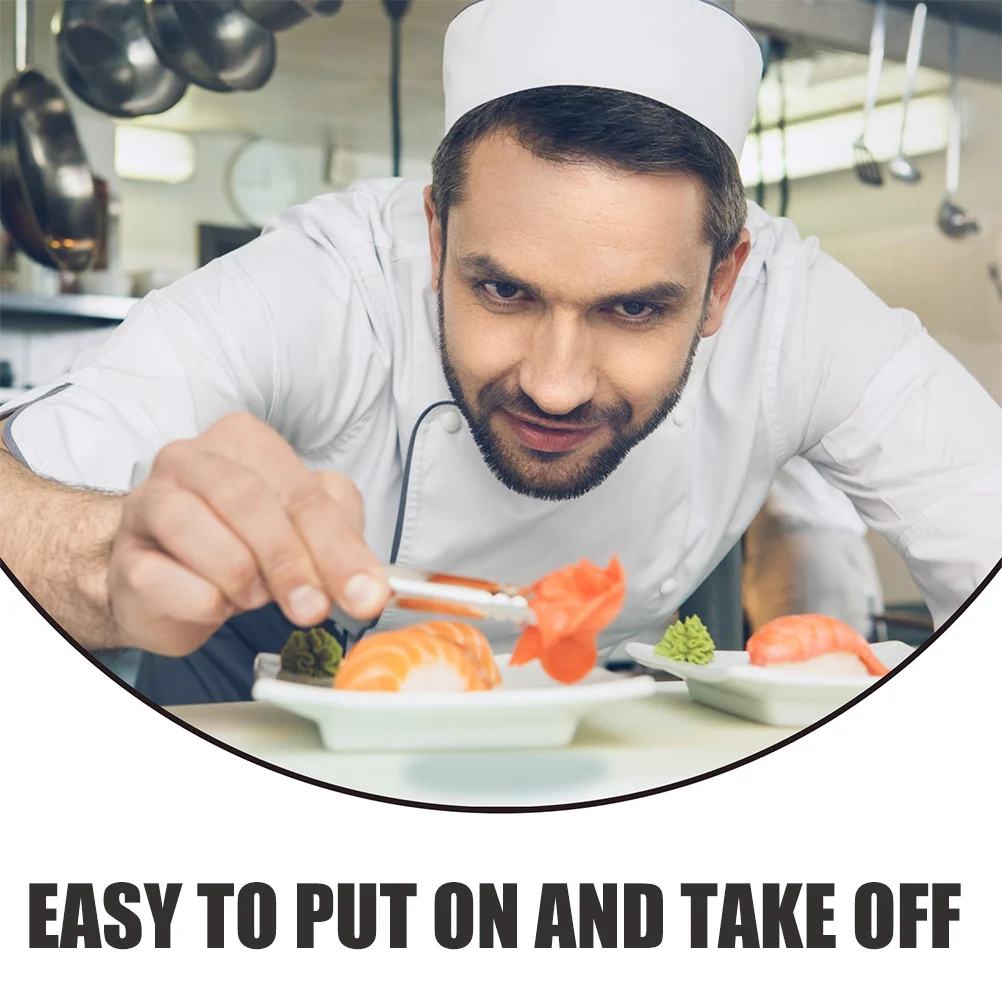 2 szt. Czapki kucharskie dla mężczyzn i kobiet, odporne na olej, oddychające, profesjonalne czapki do gotowania, białe, wielokrotnego użytku, nadające się do prania