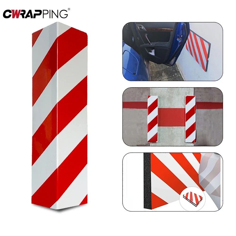 Car Foam Sticker Warning Signs Bumper Red White Foam Parking Garage Door Protection Scratch Protector Car Decoration Accessories