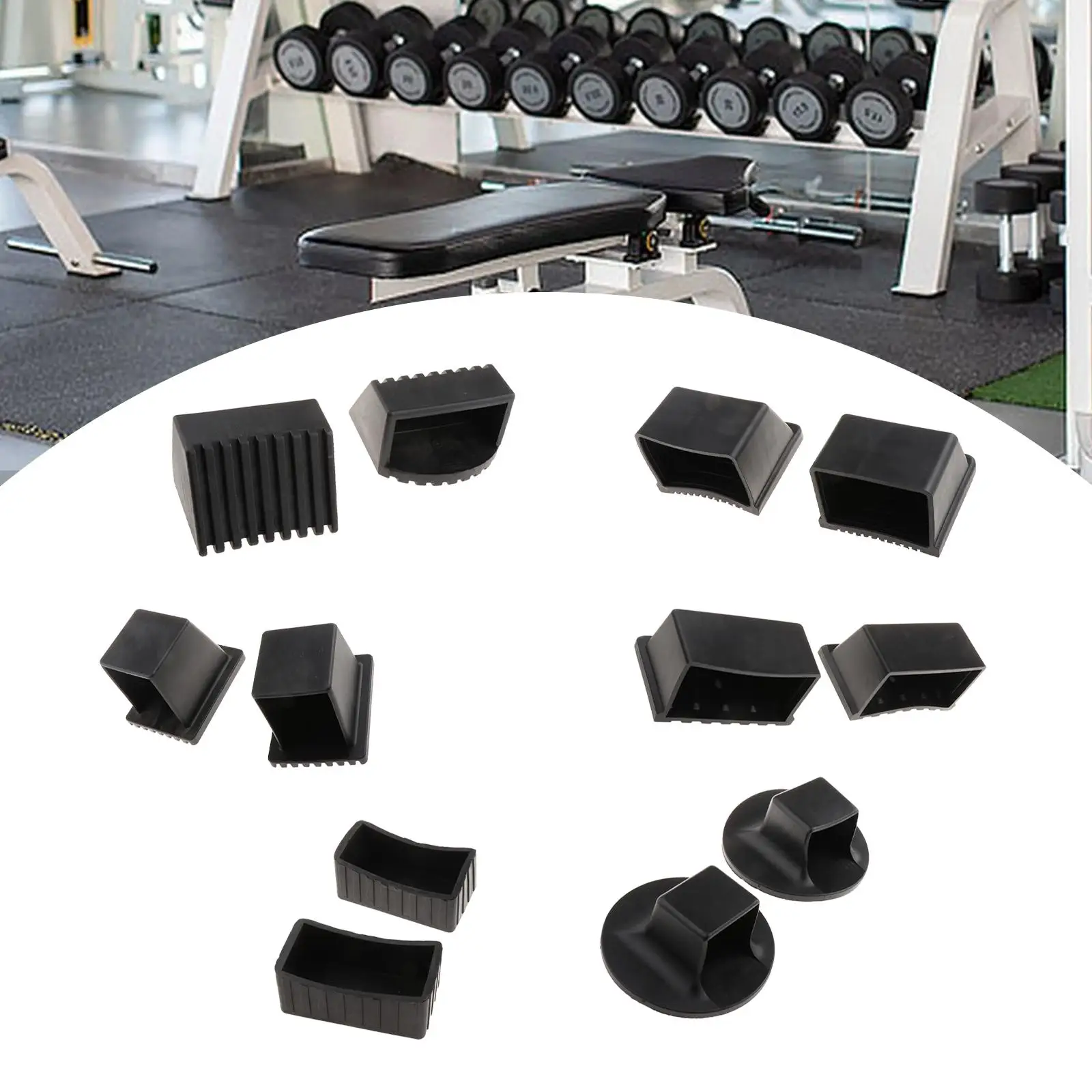 2x End Cap Non-slip Fitness Equipment Sports Equipment Sleeves Lightweight Tube Cover for Office Apartment Gym Replace Parts