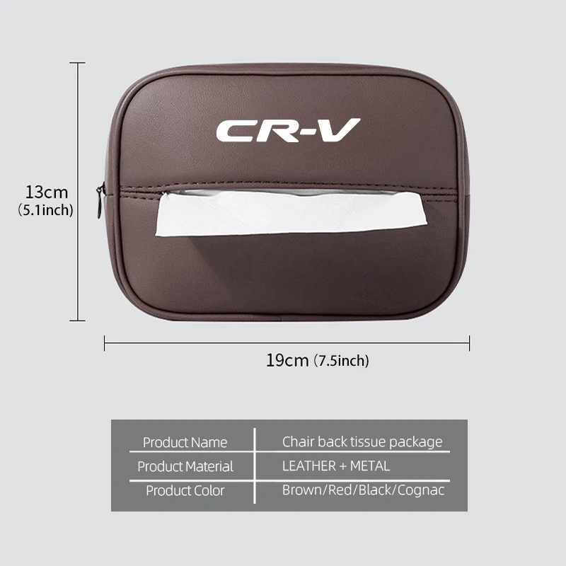 Leather Car Tissue Box Storage Bag Interior Accessories For Honda 10th 2014 2015 2016 2017 2018 2019 2020 2021 Civic view 6