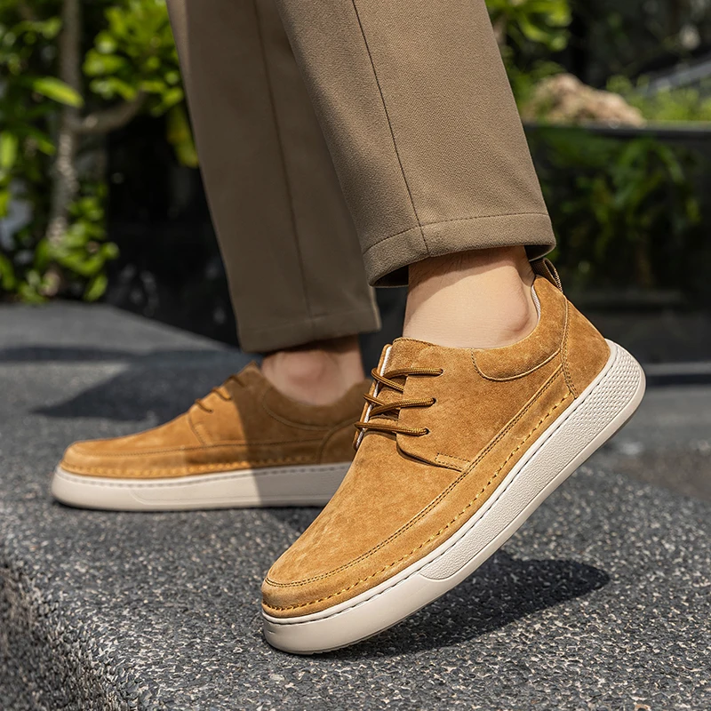 

Новая модная мужская уличная повседневная кожаная обувь, высококачественная мужская удобная повседневная спортивная обувь из матовой кожи на шнуровке