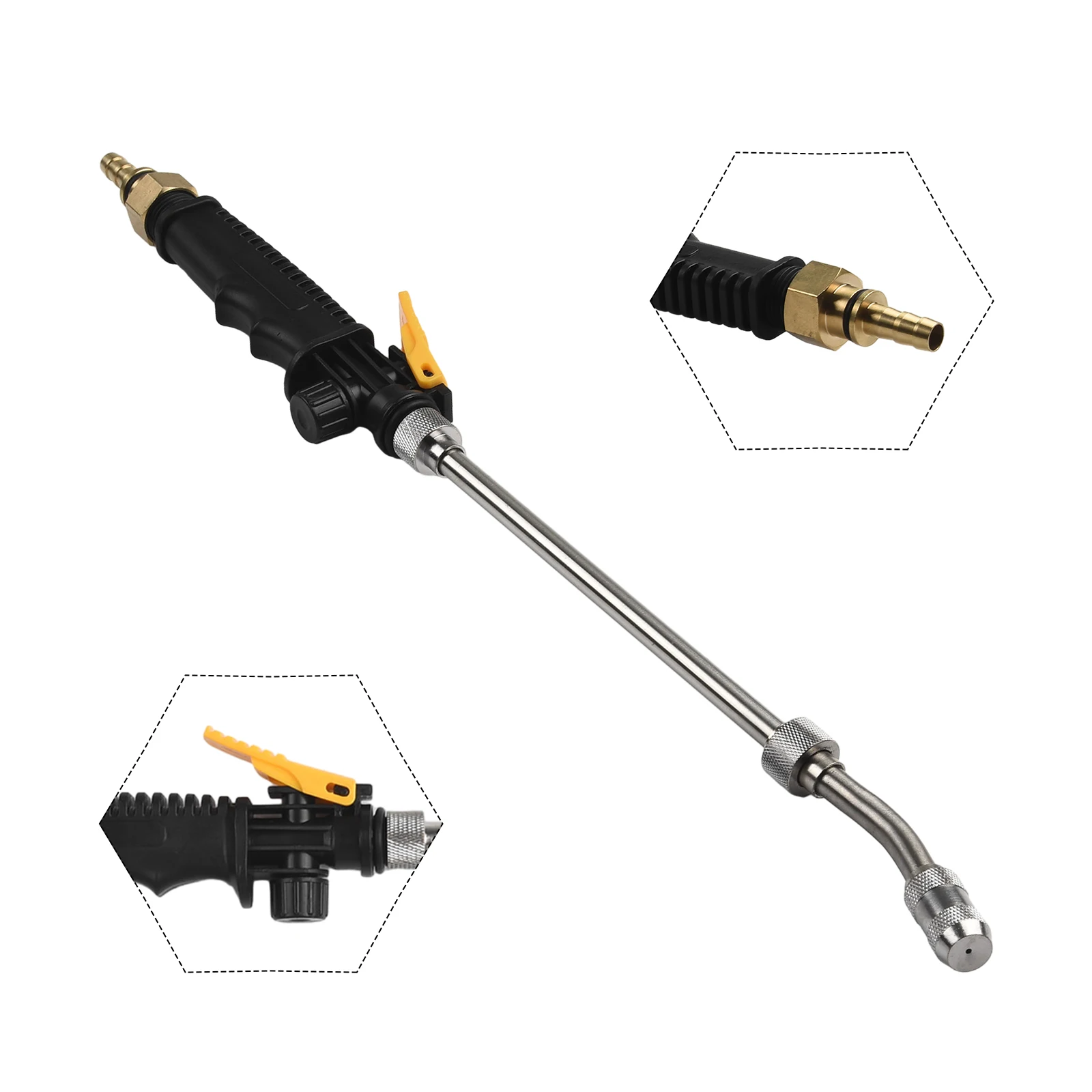 Copper Connector Upgrade Your Sprayer with a Stainless Steel Wand 1/4 & 3/8 Brass Barb Fittings Lockable Switch Handle