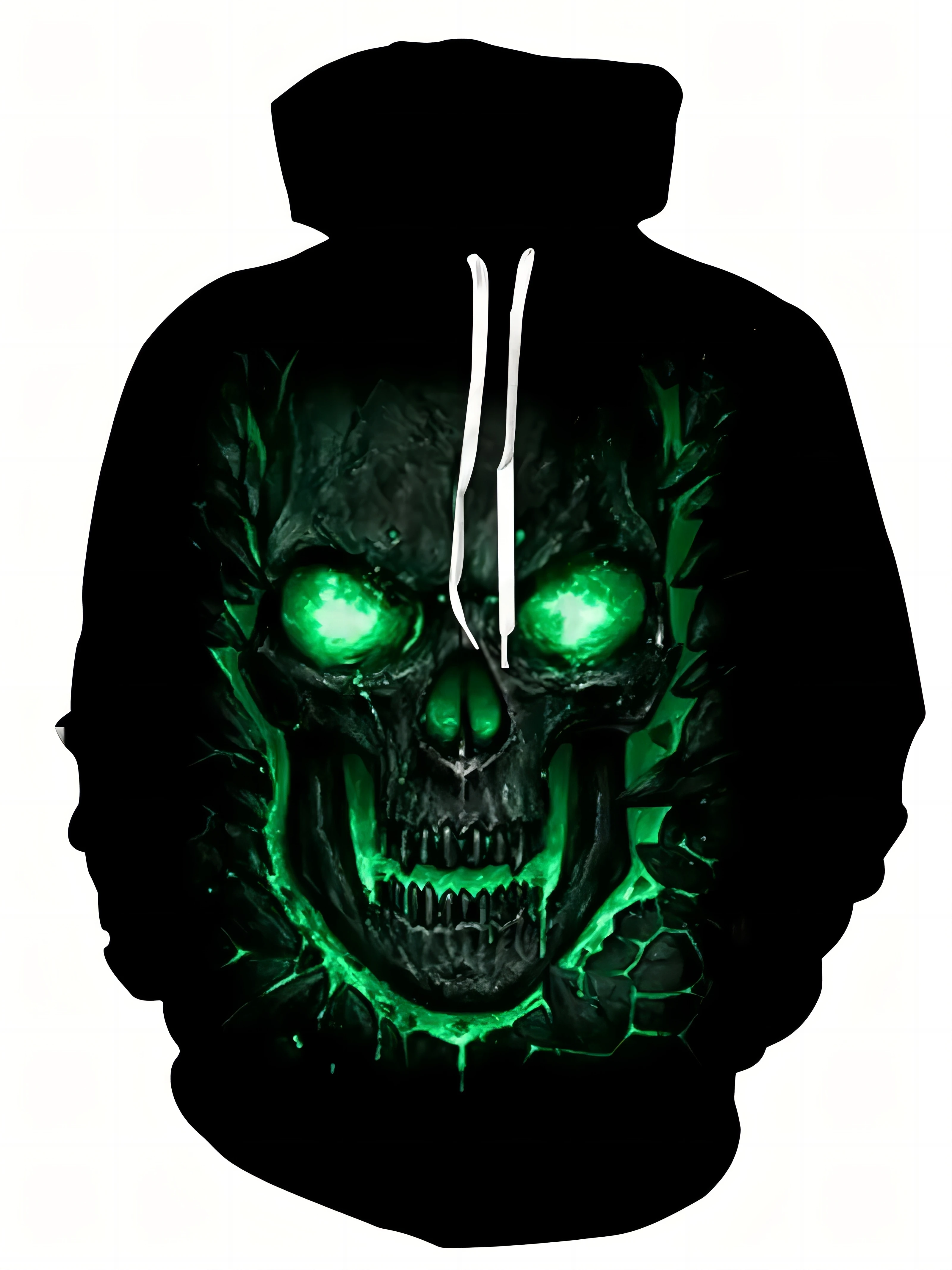 

2023 Skull Print Hoodie, Men's Casual Graphic Design Pullover Hooded Sweatshirt With Kangaroo Pocket Streetwear For Winter Fall,