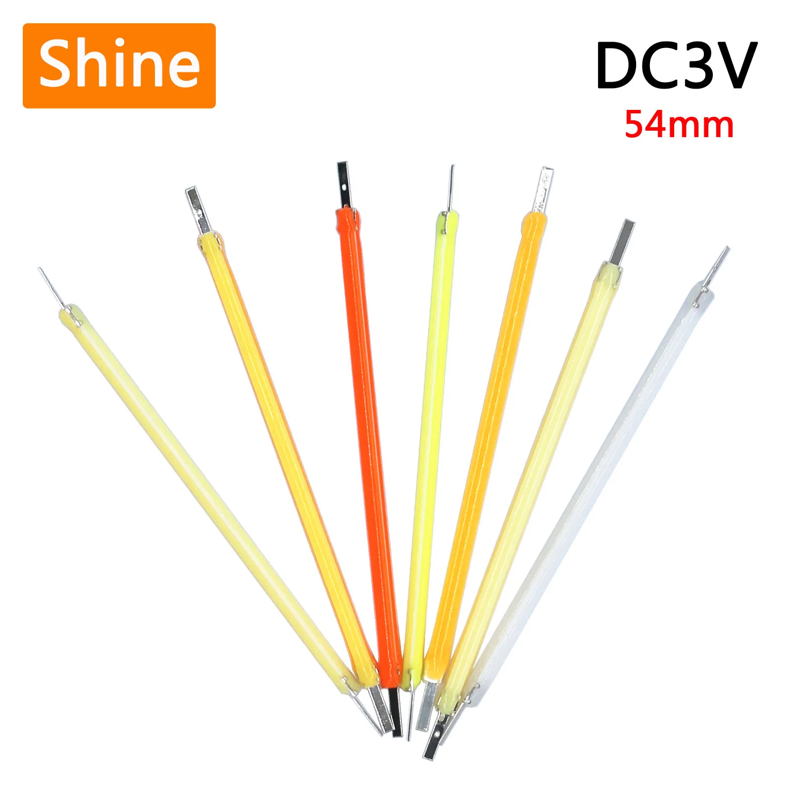 

10pcs Edison Bulb COB LED Filament Lamp Parts 54mm DC3V Incandescent Light Accessories Diode for Holiday Decorative Lighting DIY