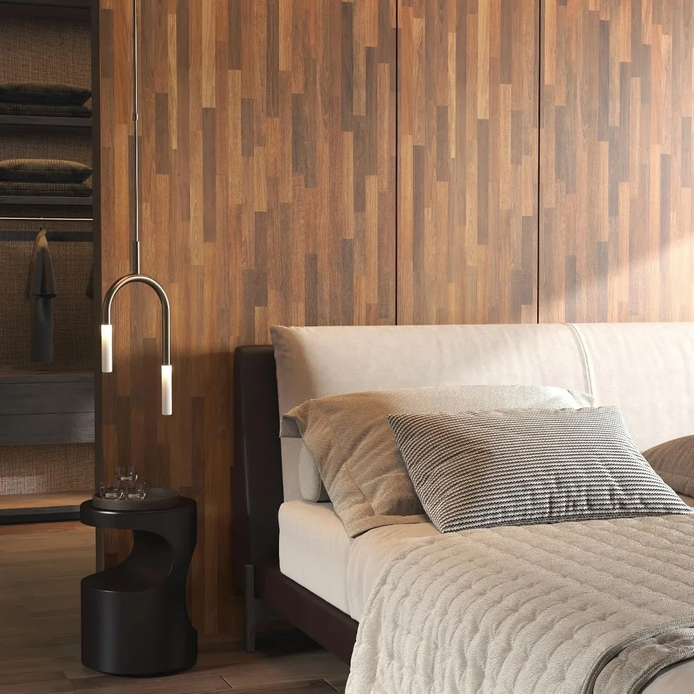 ورق اتصال كبير من الخشب البني المقاوم للماء للخزائن وأسطح الطاولة - قشر وعصا، مقاس 36 × 200، غطاء متين لسطح الطاولة