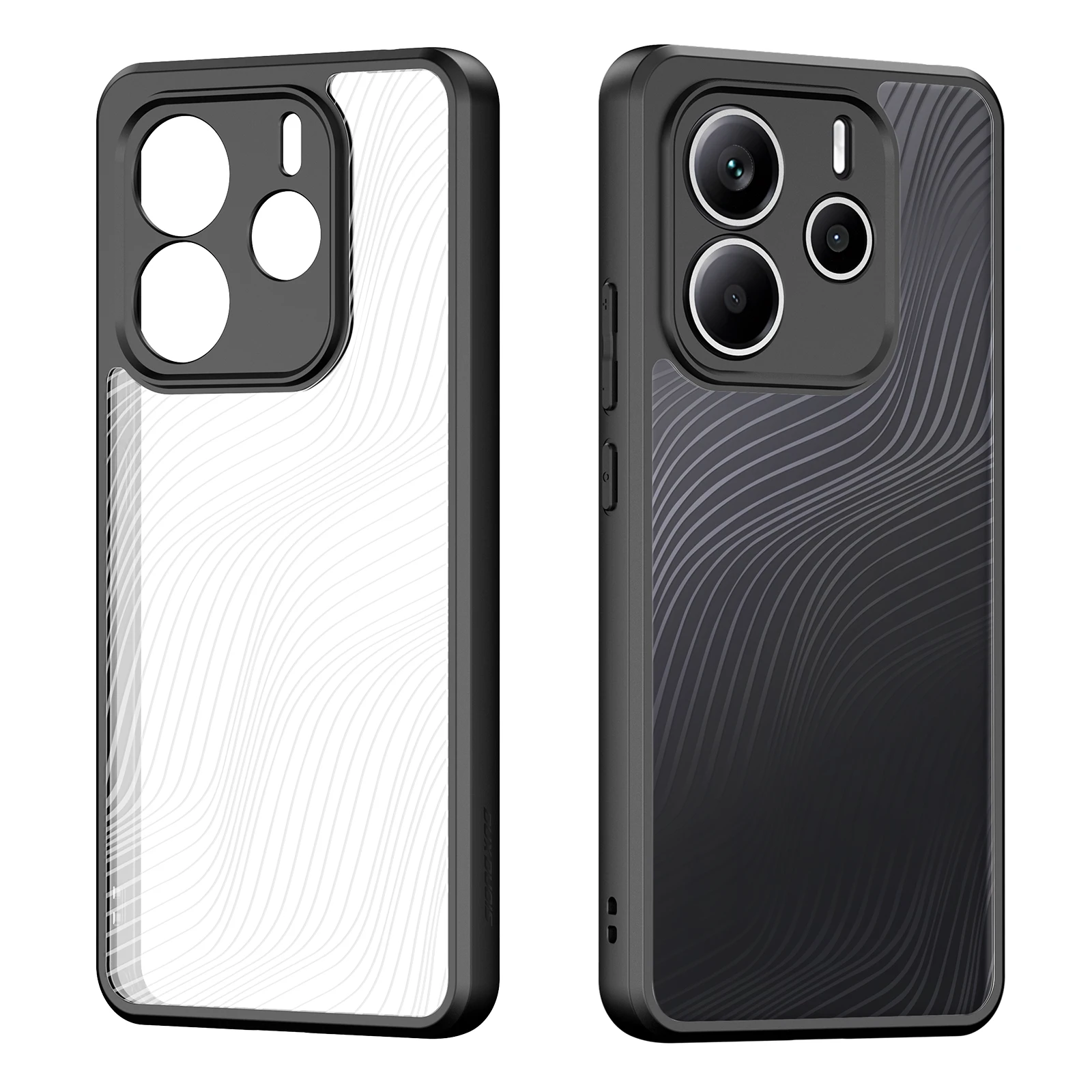 DUX DUCIS For Redmi Note 14 Pro Plus Poco X7 Pro Cover TPU+Acrylic Lines Back Transparent Cover Anti-Fingerprint Phone Case