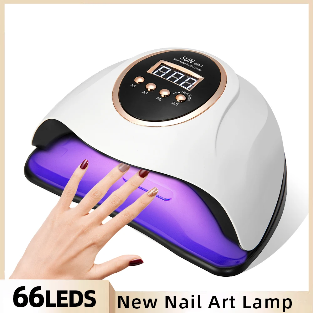 

280W UV Nail Lamp Professional 66LEDS Nail Dryer With 4 Timer Settings Quick-drying Manicure Lamp For Curing All Nails Gel