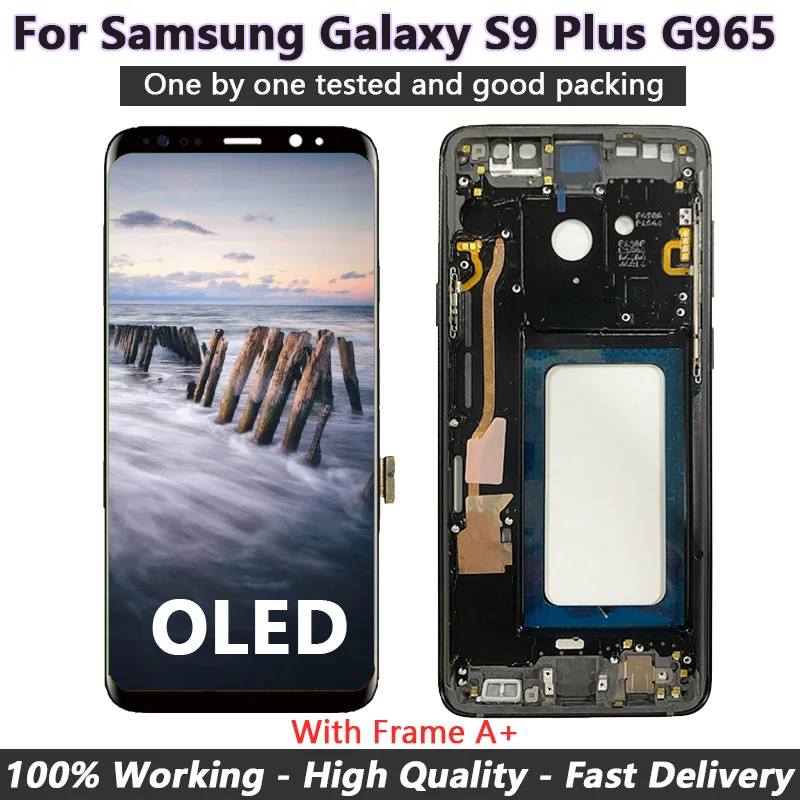 Display For Samsung Galaxy S9 Plus LCD G965, G965F, G965DS,NEW with Frame Display Touch Screen Digitizerpixels Frontal S9+ OLED