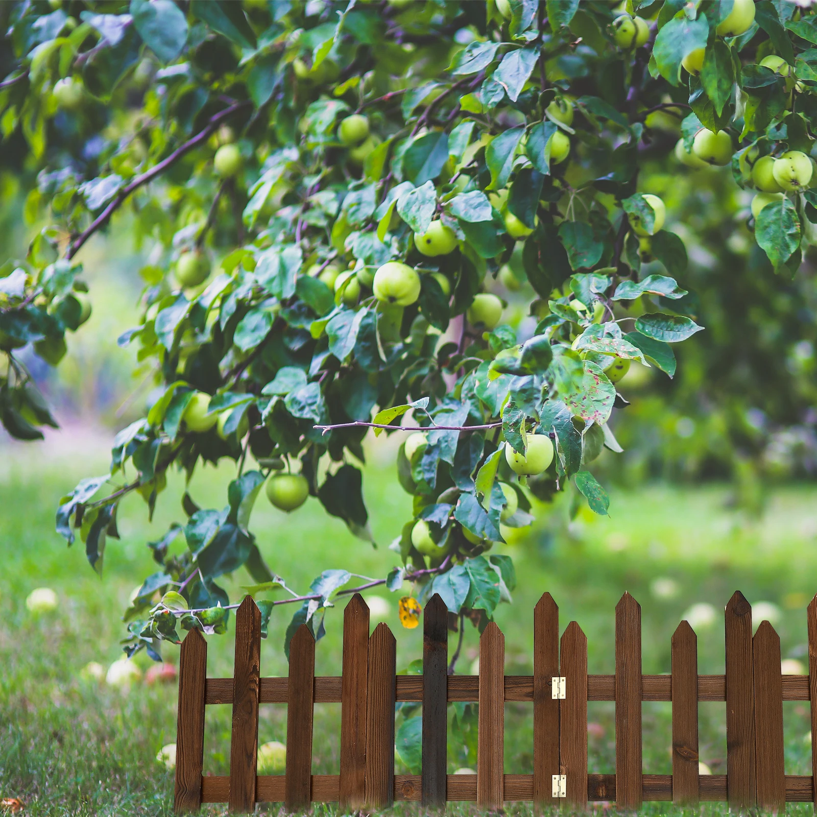 

1Set Anti-Corrosive Wood Fence Outdoor Garden Decorative Lawn Border Easy Install Durable Wooden Partition Fence for Yard