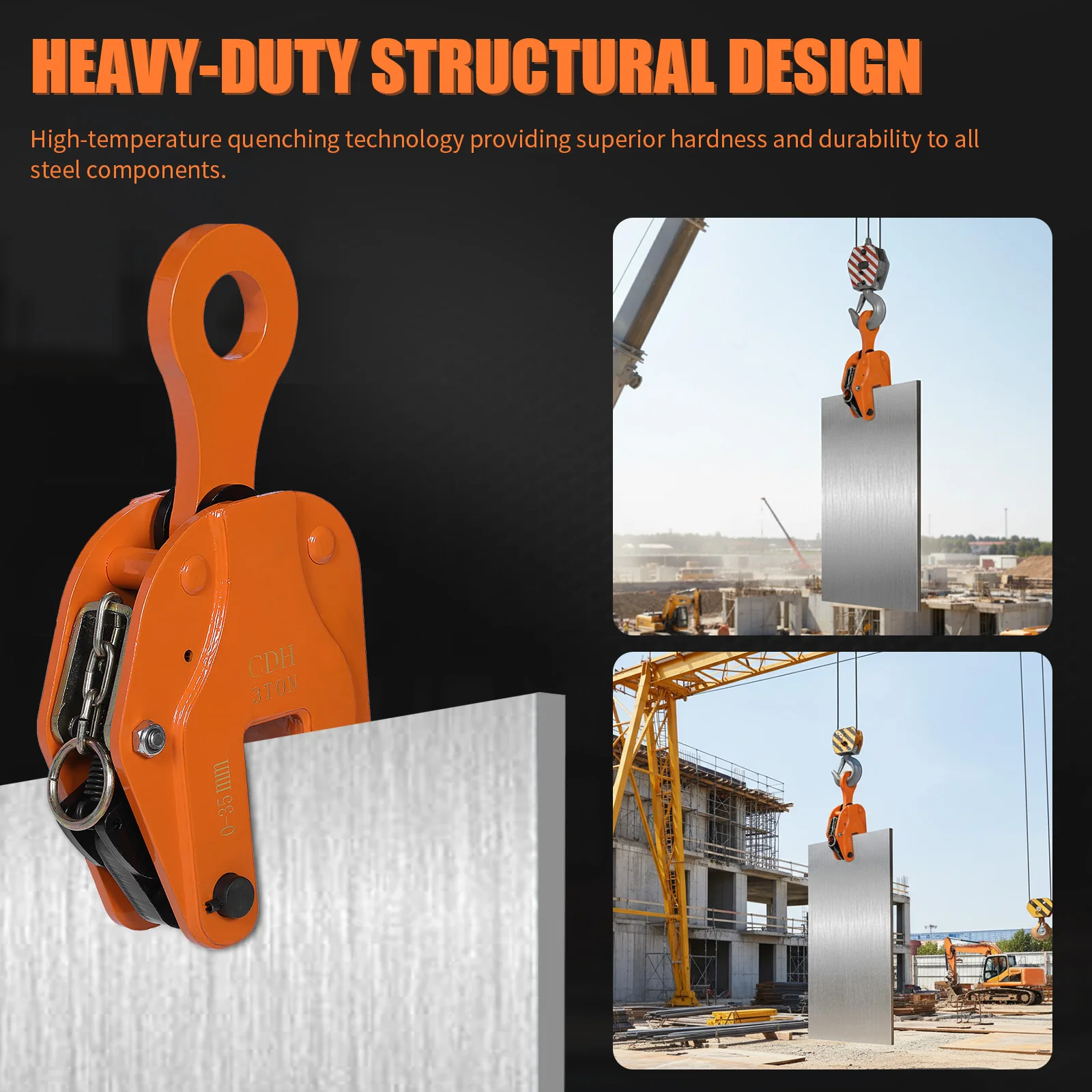

Adjustable Thicken Loading Hook Wear Resist Metal Steel Clamps Lifters Anti-Slip for Industry Crane Home Business