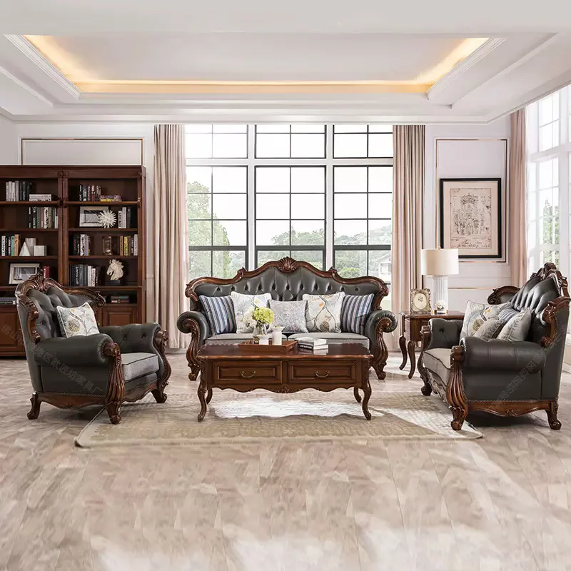 

Customizable American sofa European leather