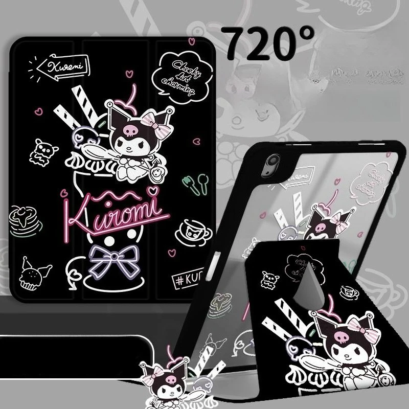 كورومي 720 ° حافظة دوارة لجهاز iPad Pro 11/Air 6/5/Mini 6، غطاء حامل أكريليك ثلاثي الطي مع فتحة قلم رصاص مقاومة للصدمات #1