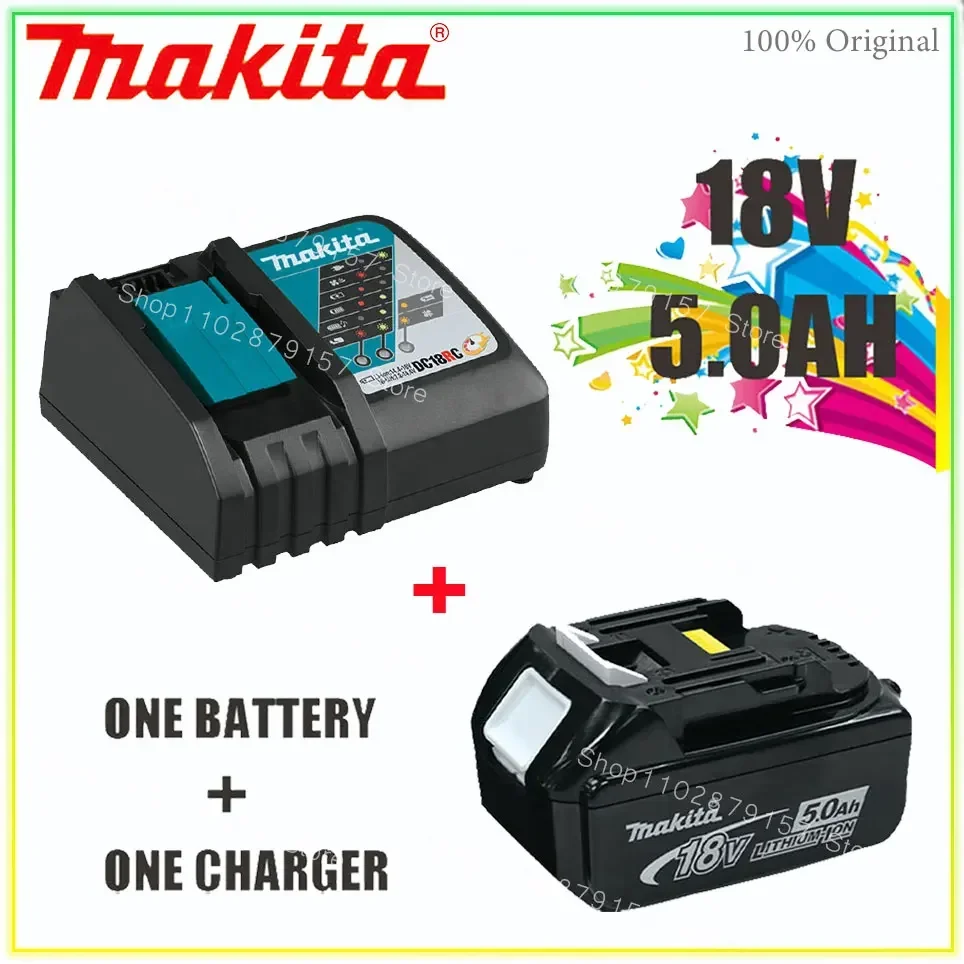 

Makita Original 18V 5000MAH 5.0AH Rechargeable Power Tool Battery LED Lithium Ion Replacement LXT BL1860B BL1830 BL1850