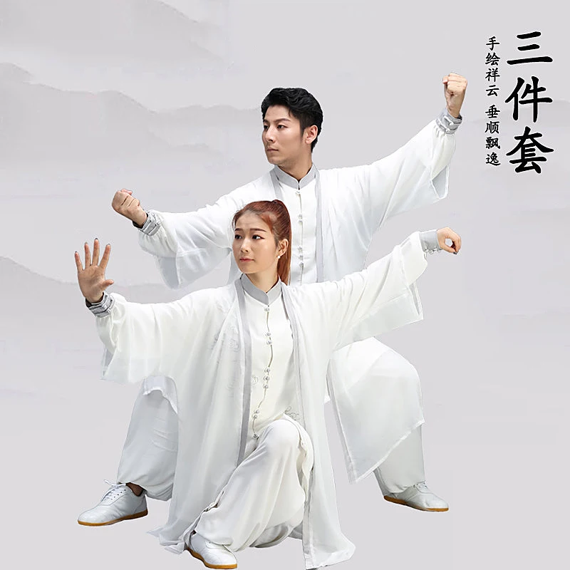 

Женский костюм для тай-чи премиум-класса, легкий, 3-х предметный комплект, унисекс, для выступлений и тренировок по боевым искусствам Бадуаньцзинь, для взрослых