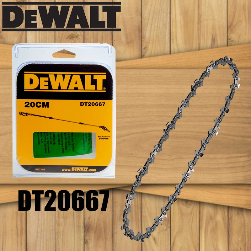 DEWALT DT20667 Pole Saw Chain 20CM Low Recoil Wear Resistant Optimized Oil Guide Chain Fits/Convient DCMPS567