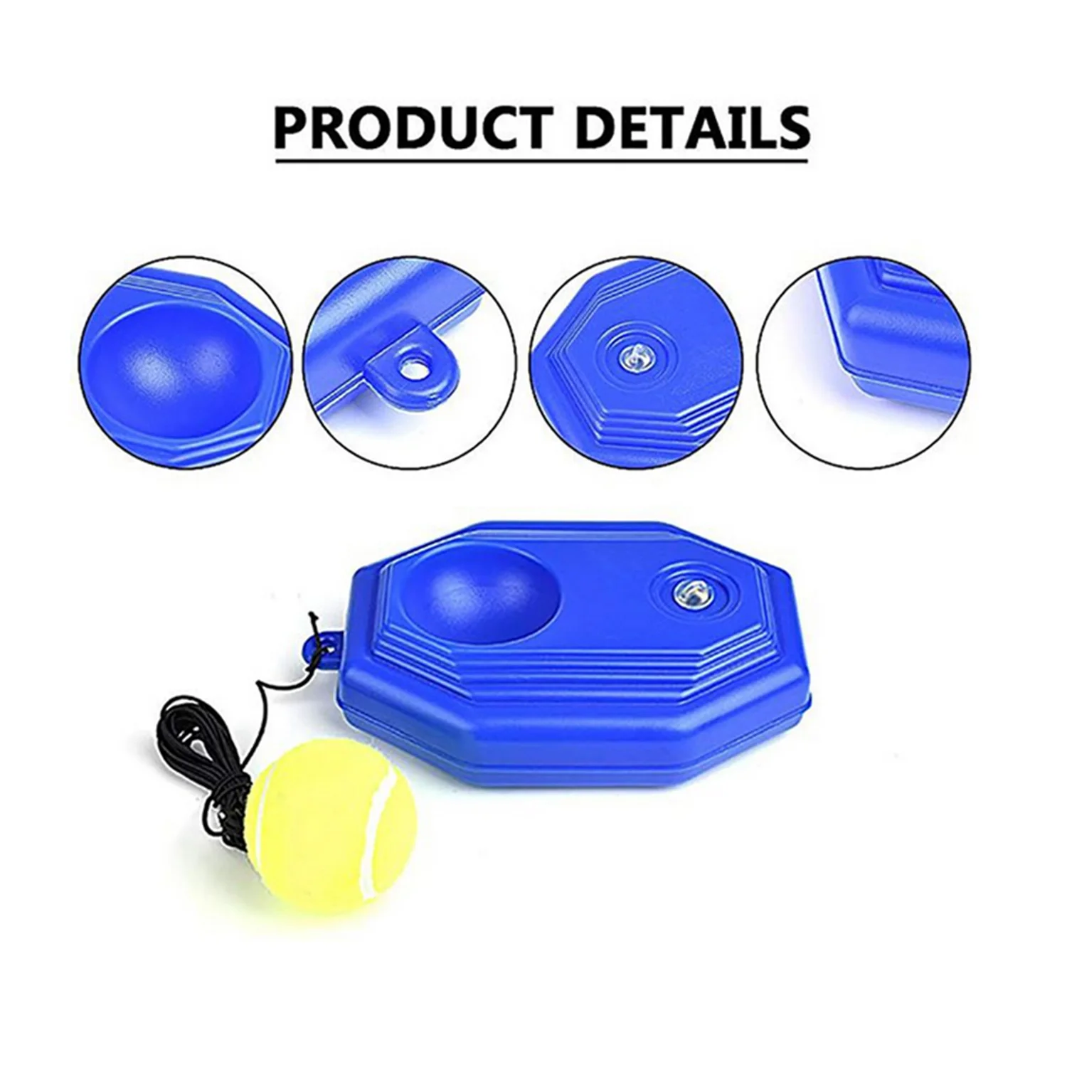 Tennis Trainer Singles Training Self-Study Practice Rebound Ball Tools Kit Baseboard with Rope Ball for Kids Adult Beginner