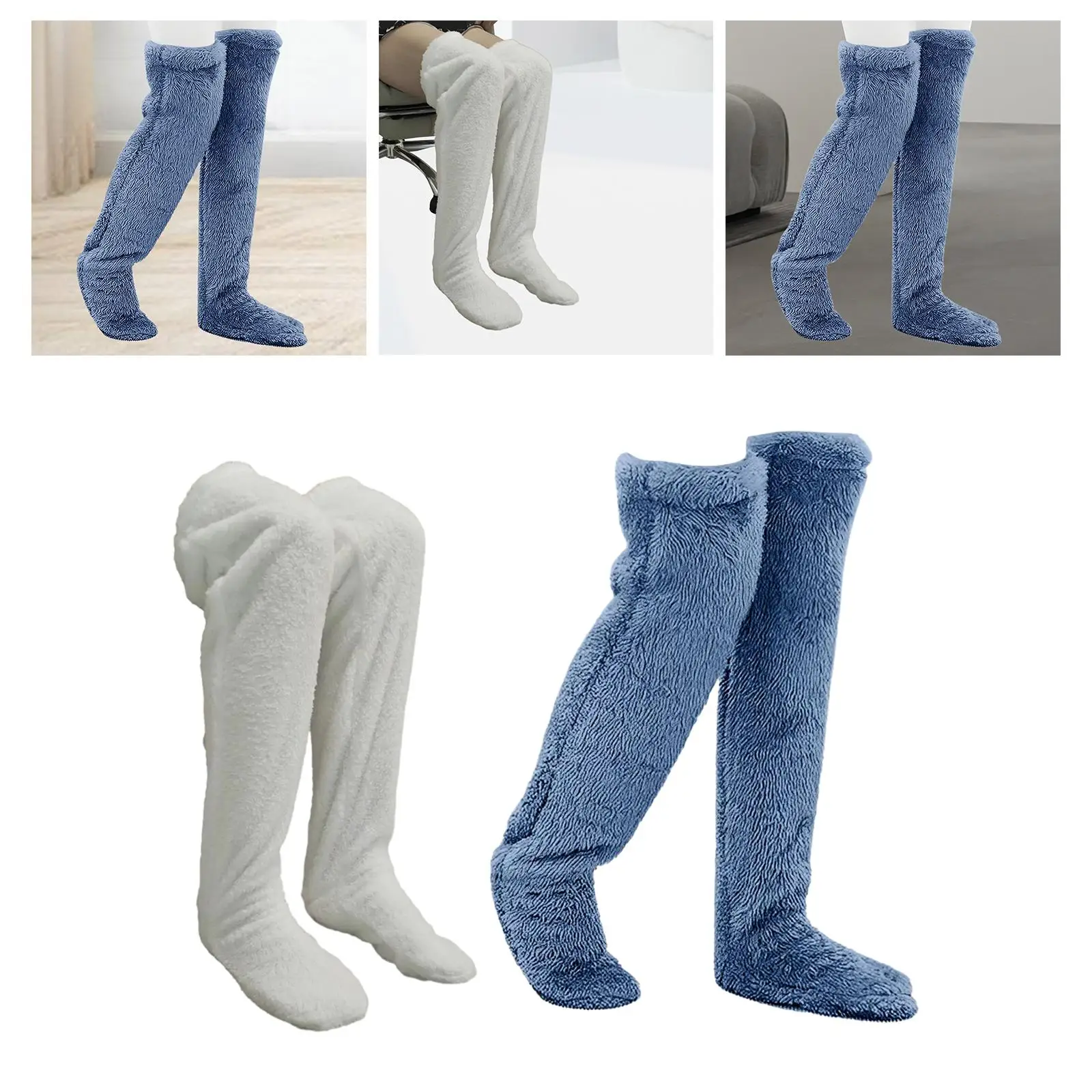 

Thigh High Socks Plush Leg Warmers Winter Sleeping Socks Soft over Knee Fuzzy