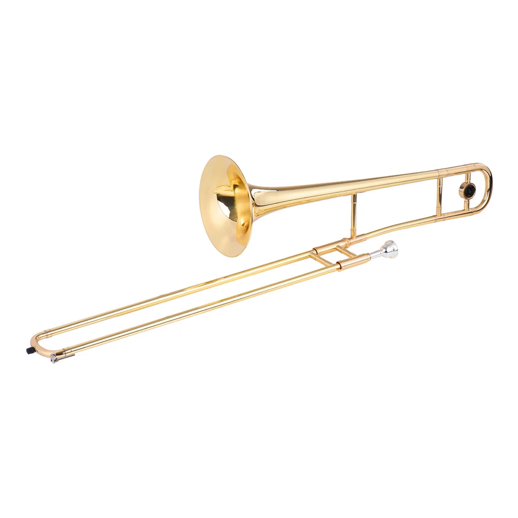 

Alto Trombone Brass Gold Lacquer Bb Tone B flat Wind Instrument