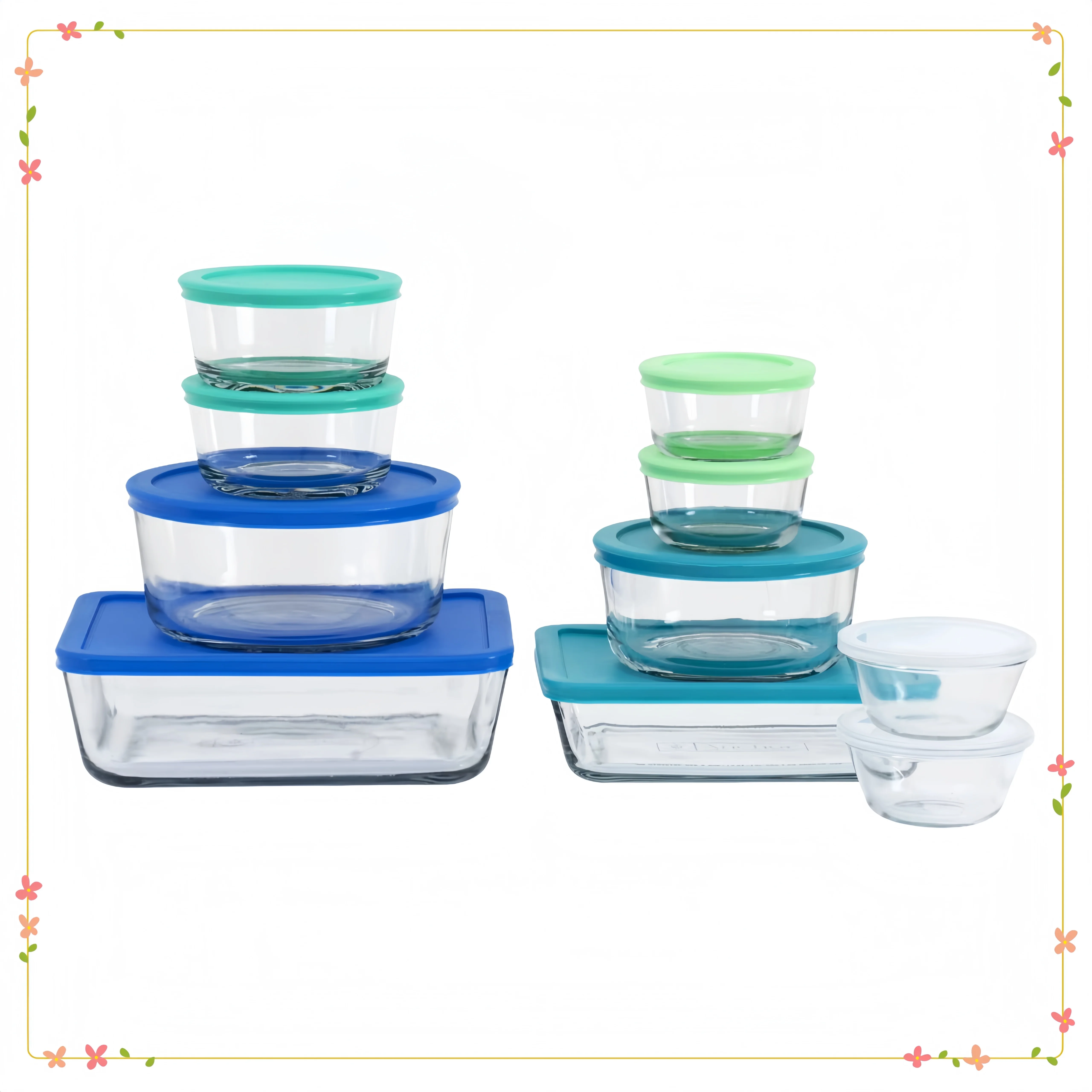 مجموعة خبز وتخزين مكونة من 20 قطعة، أوراق خبز غير لاصقة وحاويات تخزين الطعام مع أغطية لتنظيم المطبخ