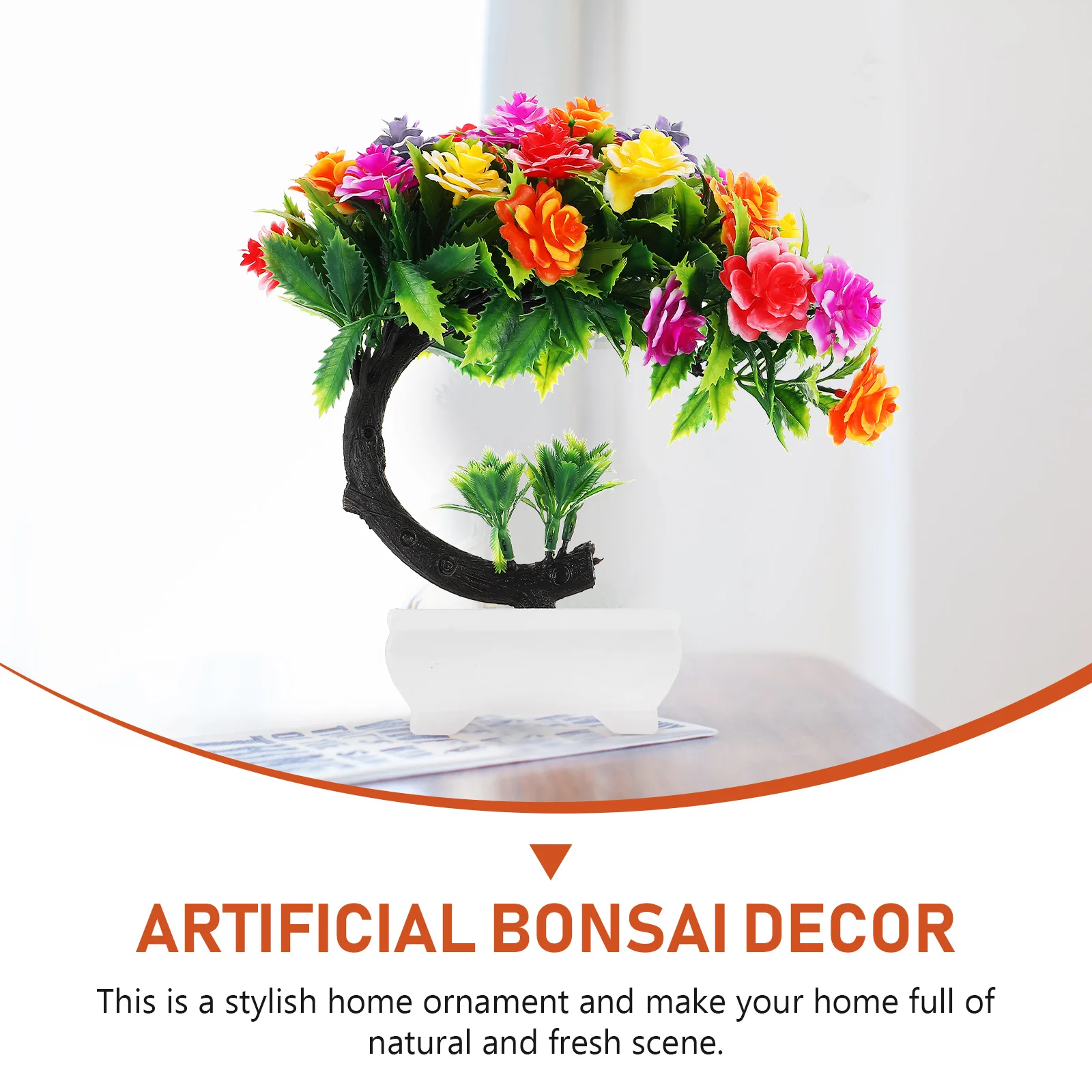 

Artificial Potted Plant Bonsai Tree Decor Colorful Fake Plants Home nament Indoor OutdoorGreenery Living Room Dining Room