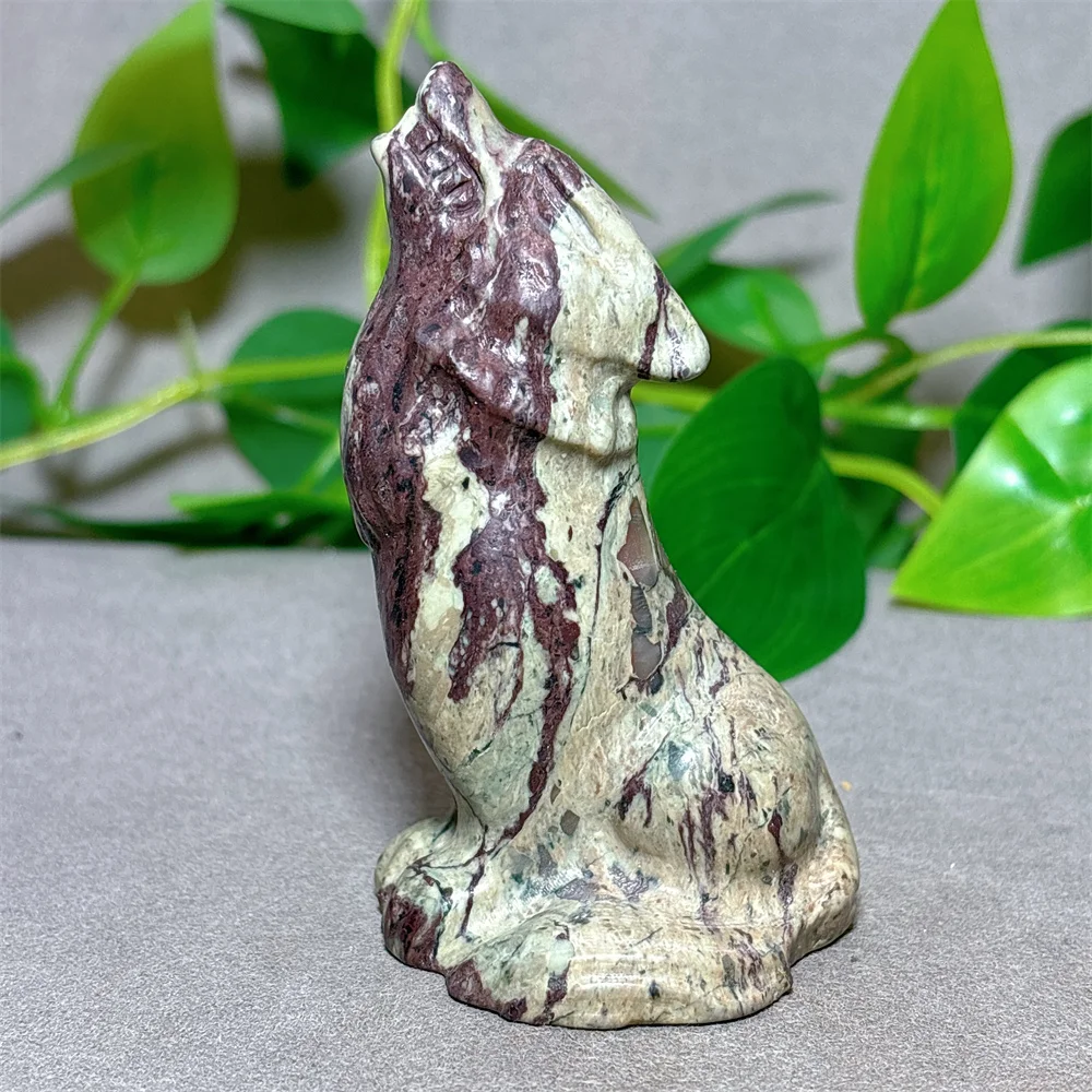 Reiki Jade Wolf Crystal Natural Stone Quartz Stone Minerals Home Decoration Reiki Craft Gifts Energy Healing Spiritual Love