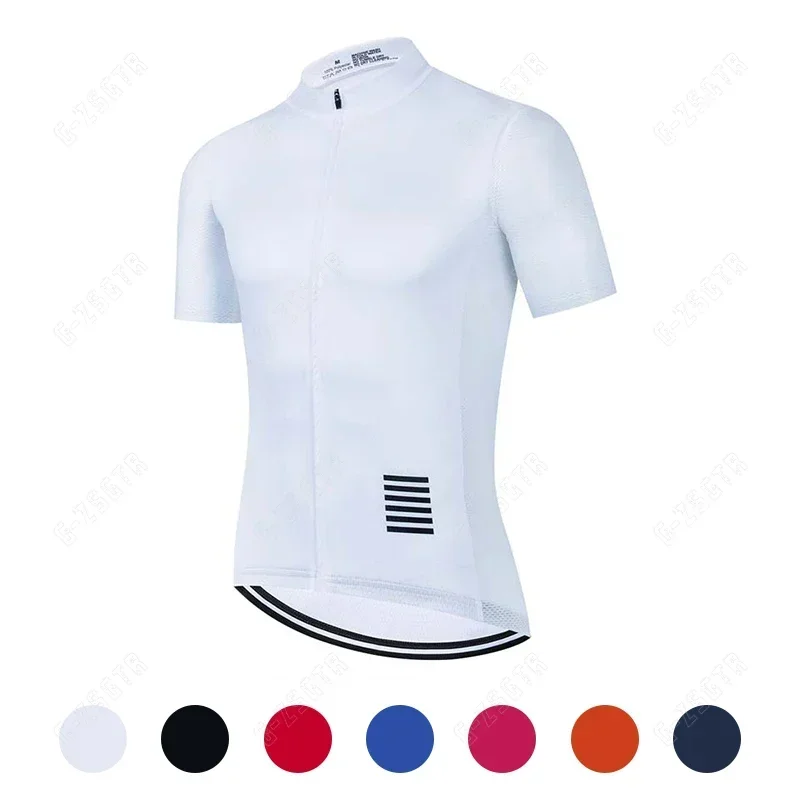 Maillot de cyclisme blanc pour hommes, vêtements de vélo à séchage rapide, manches courtes, vtt Mallot Ciclismo Enduro, chemises, uniforme