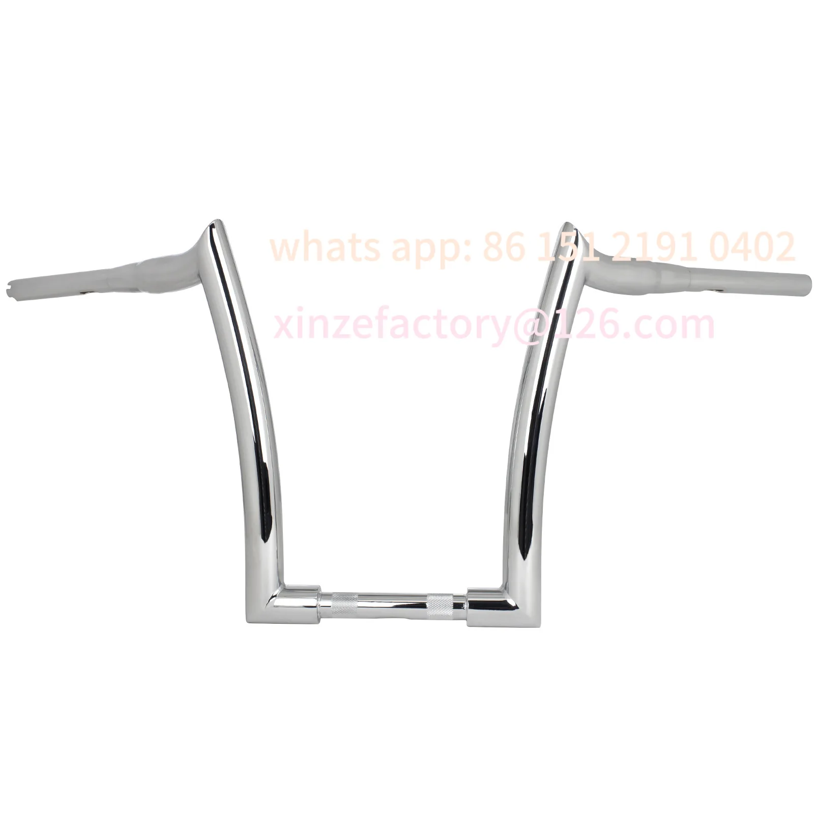 

Customizable 3-piece set 1.5 inch bold croissant handlebar 14 inch 16 inch electroplated bright black