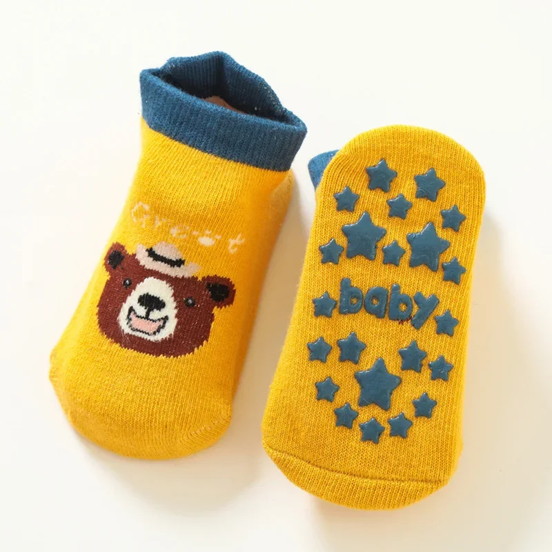 Baby Floor Socks Korea\'s New Animal Spring and Autumn Winter Cartoon Trend Glue Non-slip 0-2 Years Old Boys and Girls Boat Socks