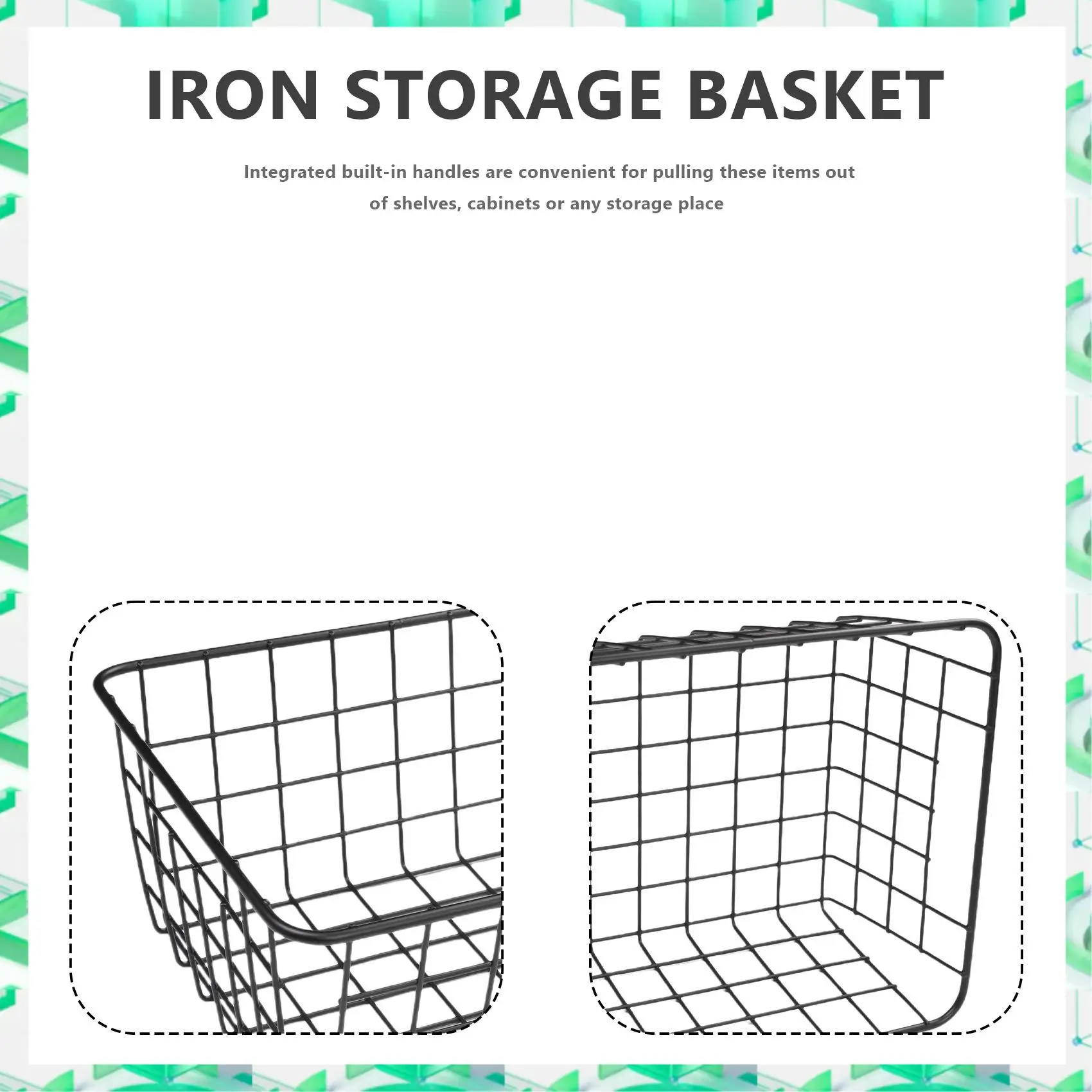 

FIZP 2 Pack Wire Storage Baskets, Farmhouse Metal Wire Basket Freezer Storage Organizer Bins With Handles