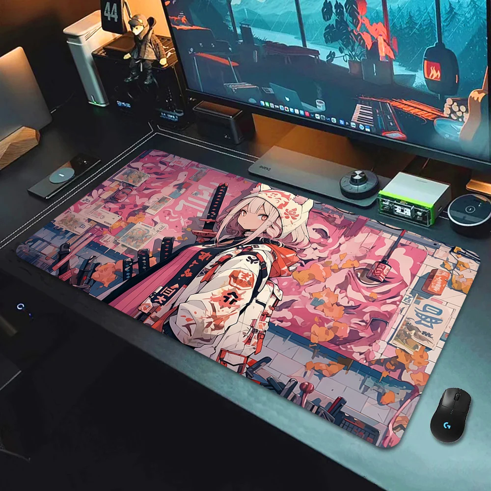 HD Printing Cute Anime Girls Soft Mousepad Office Computer Keyboard Accessory Kawaii Table Mats Rubber Non-slip Mouse Pad 90x40