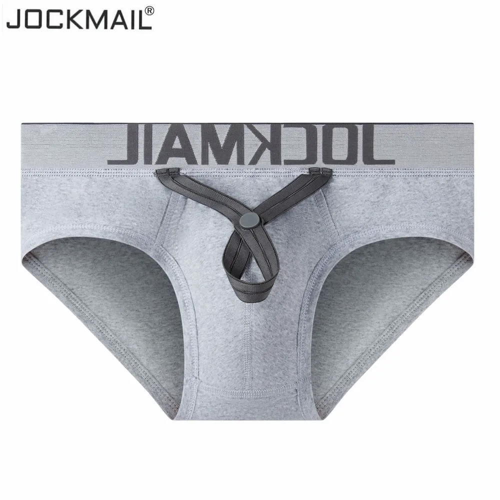 JOCKMAIL Sexy Men Underwear Penis Ring Cockstraps Tanga Briefs Slips Gay Underwear Jock Strap Cuecas Homem Men Sheer Underwear